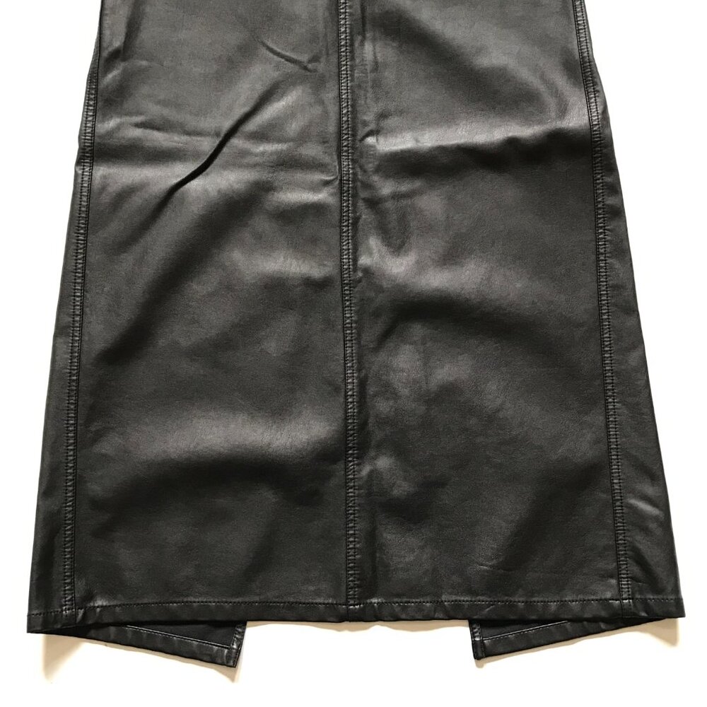 We the Free People City Slicker Vegan Faux Leather Maxi Skirt Womens 0 Black - Picture 9 of 14